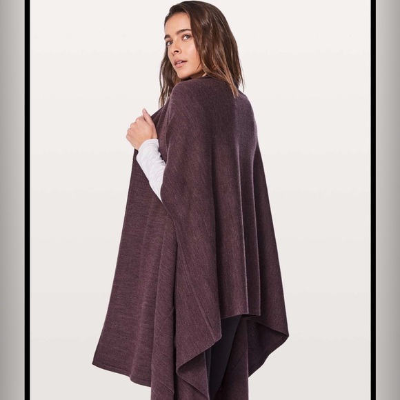 Lululemon Live Freely Merino Wool Wrap Deep Purple O/S - Picture 2 of 5